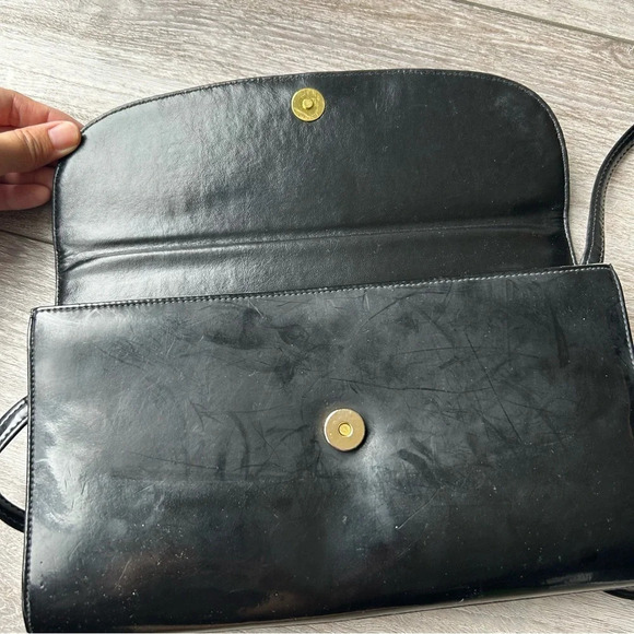 Vintage Naturalizer Mastercraft Patent Leather Croc Leather Clutch Shoulder  Bag - Picture 9 of 13